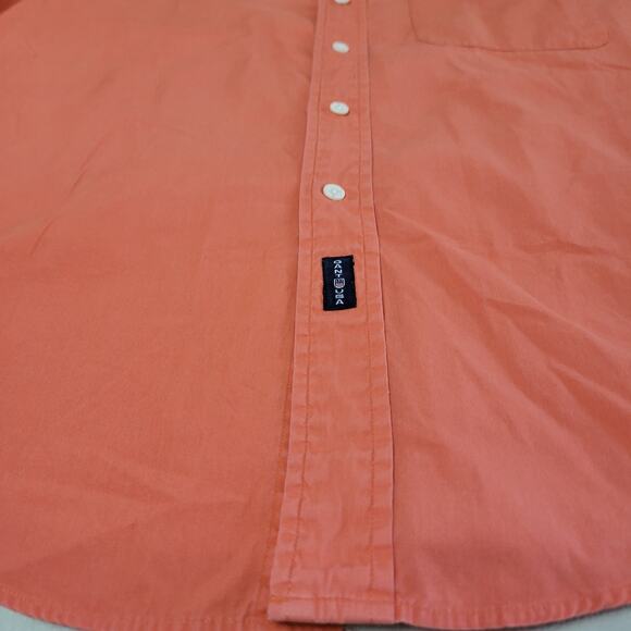 Gant Mens Short Sleeve Peach Poplin Button-Down Shirt Coral Medium 100% Cotton - Picture 3 of 9